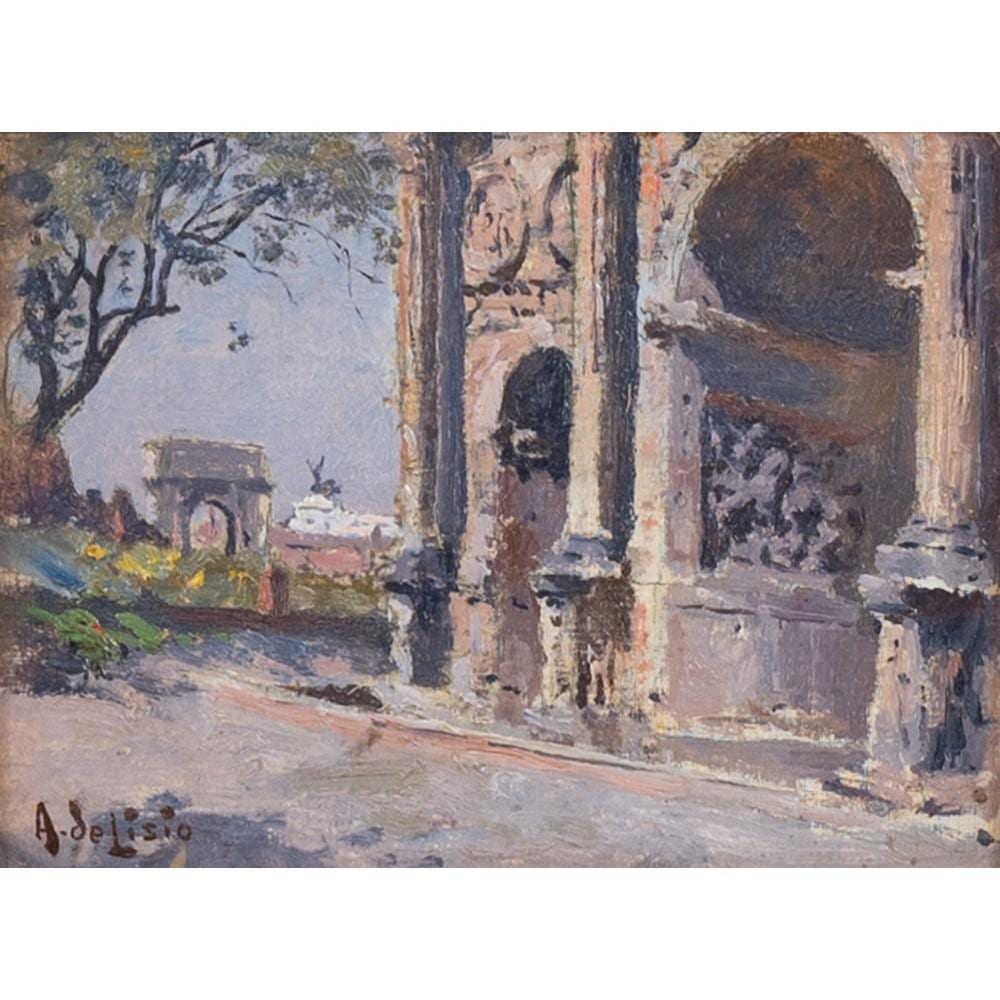 Arnaldo DeLisio comparable auction result: arnaldo de lisio olio su cartone telato