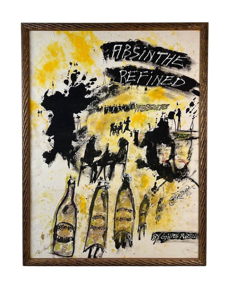 Gilles Rieu comparable auction result: gilles rieu b 1953 abstract absinthe oil painting