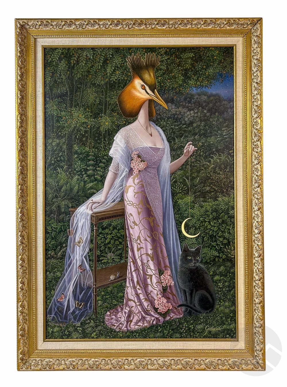Gervasio Gallardo comparable auction result: gervasio gallardo b1934 surreal bird lady painting