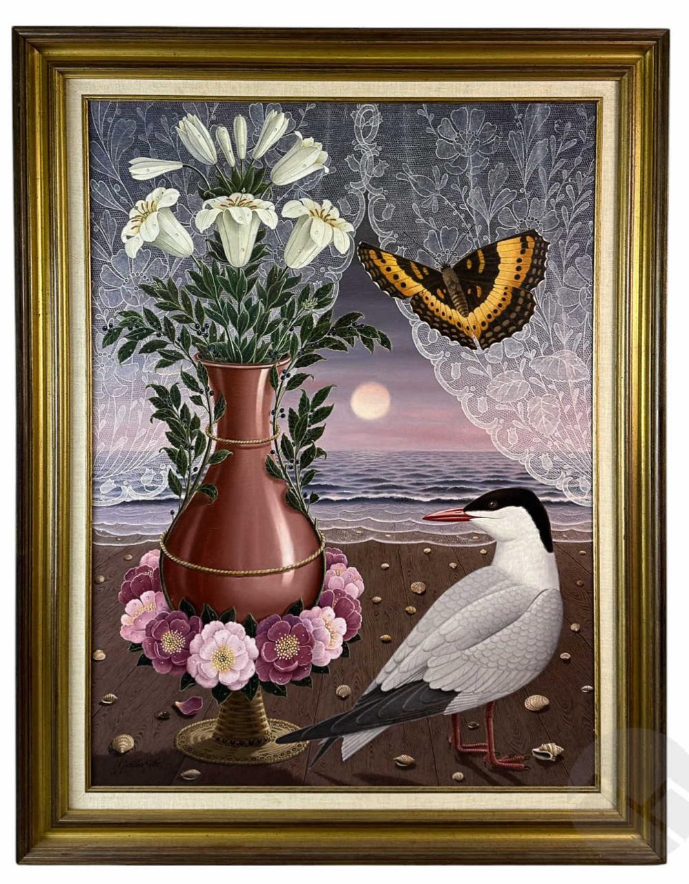 Gervasio Gallardo comparable auction result: gervasio gallardo b 1934 surreal seagull painting