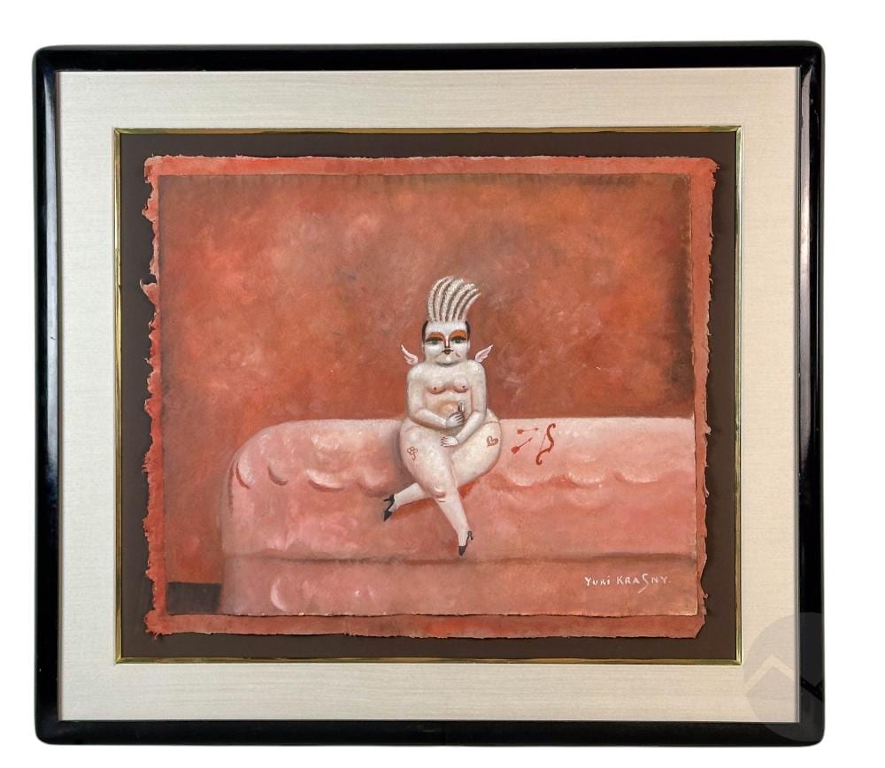 Yuri Krasny comparable auction result: yuri krasny 1925 2005 surrealist cupid painting