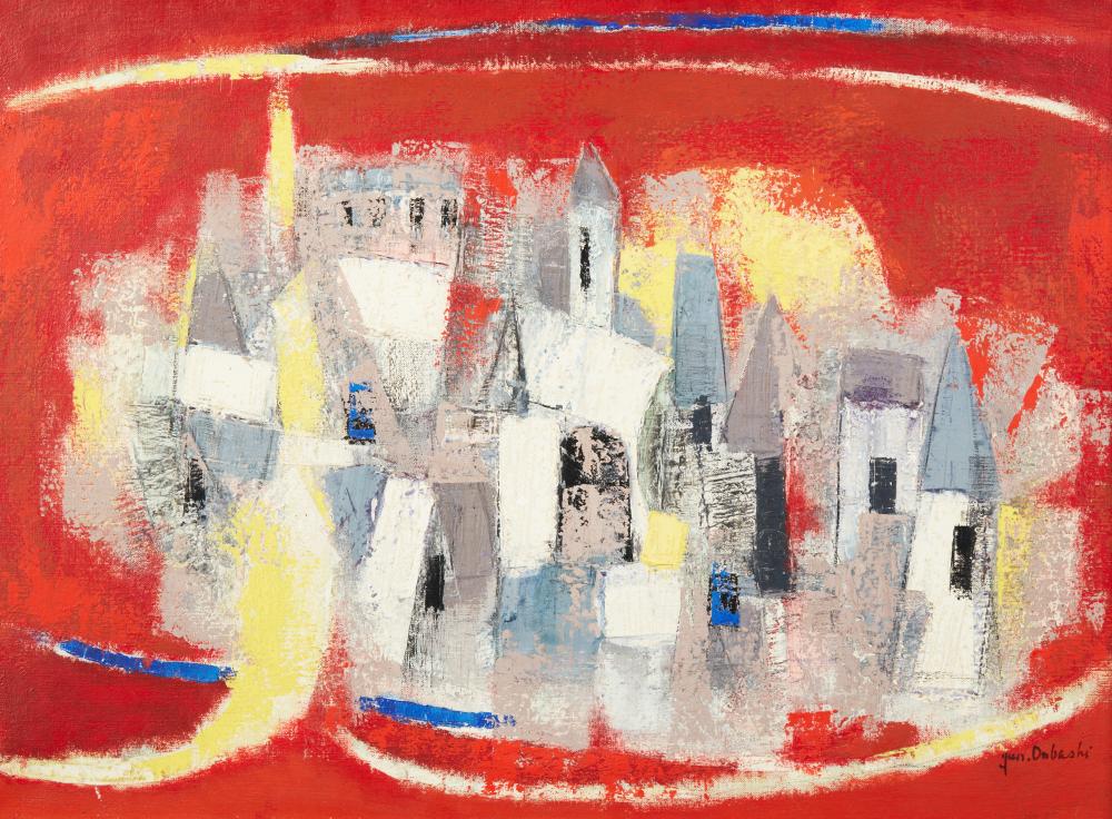 Jun Dobashi comparable auction result: jun dobashi japanese 1910 1975 carcasonne roughe 21 x 28 1 2in 53 5 x 72cm
