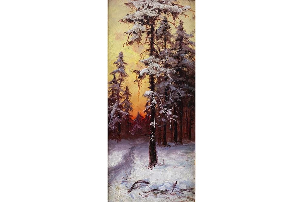 Julij Jul'evic (1850) Klever comparable auction result: early 20th cent oil on panel with on the back an inscription h krepbepz dated 1904 attributed to