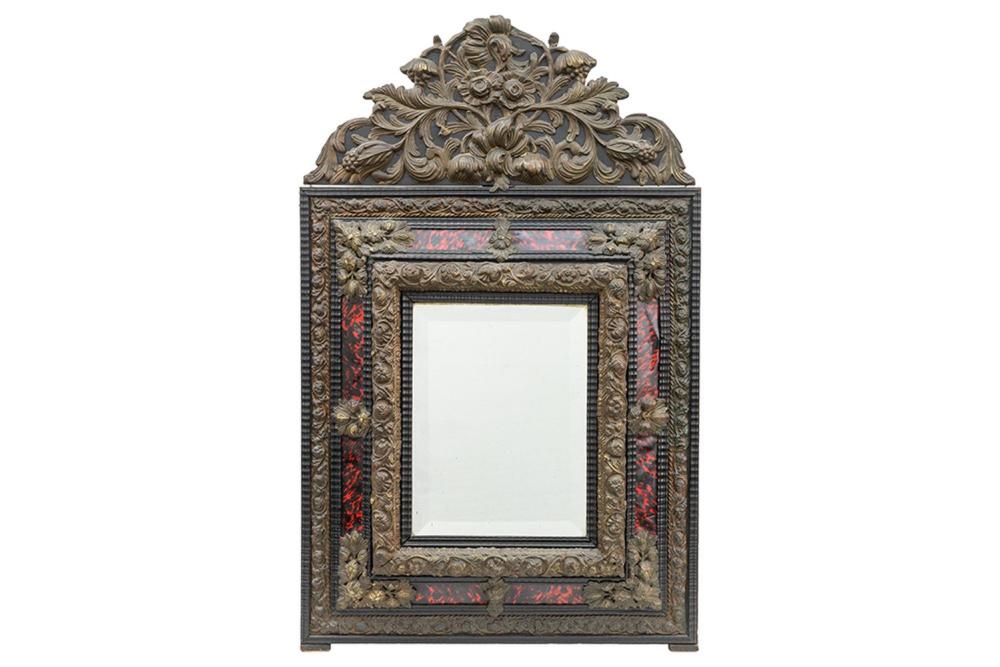 Auction comp thumbnail for antique mirror with a nice Flemish Baroque style frame with tortoiseshell and brass Antieke s (DVC, Lot 236)