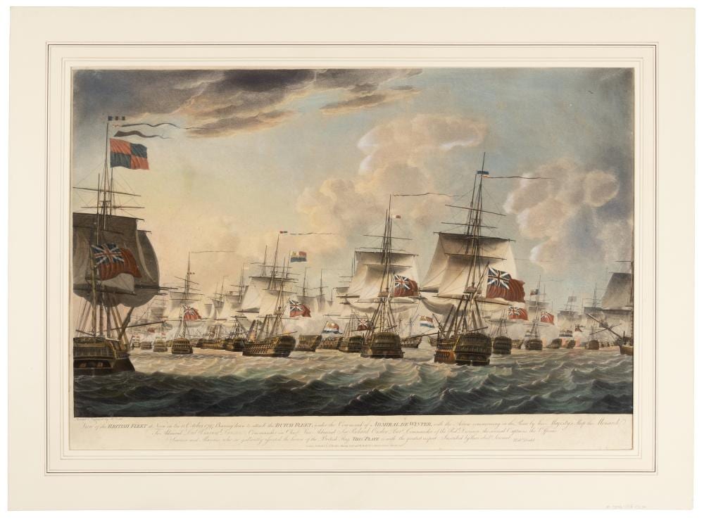 Robert Dodd comparable auction result: robert dodd hand colored aquatint