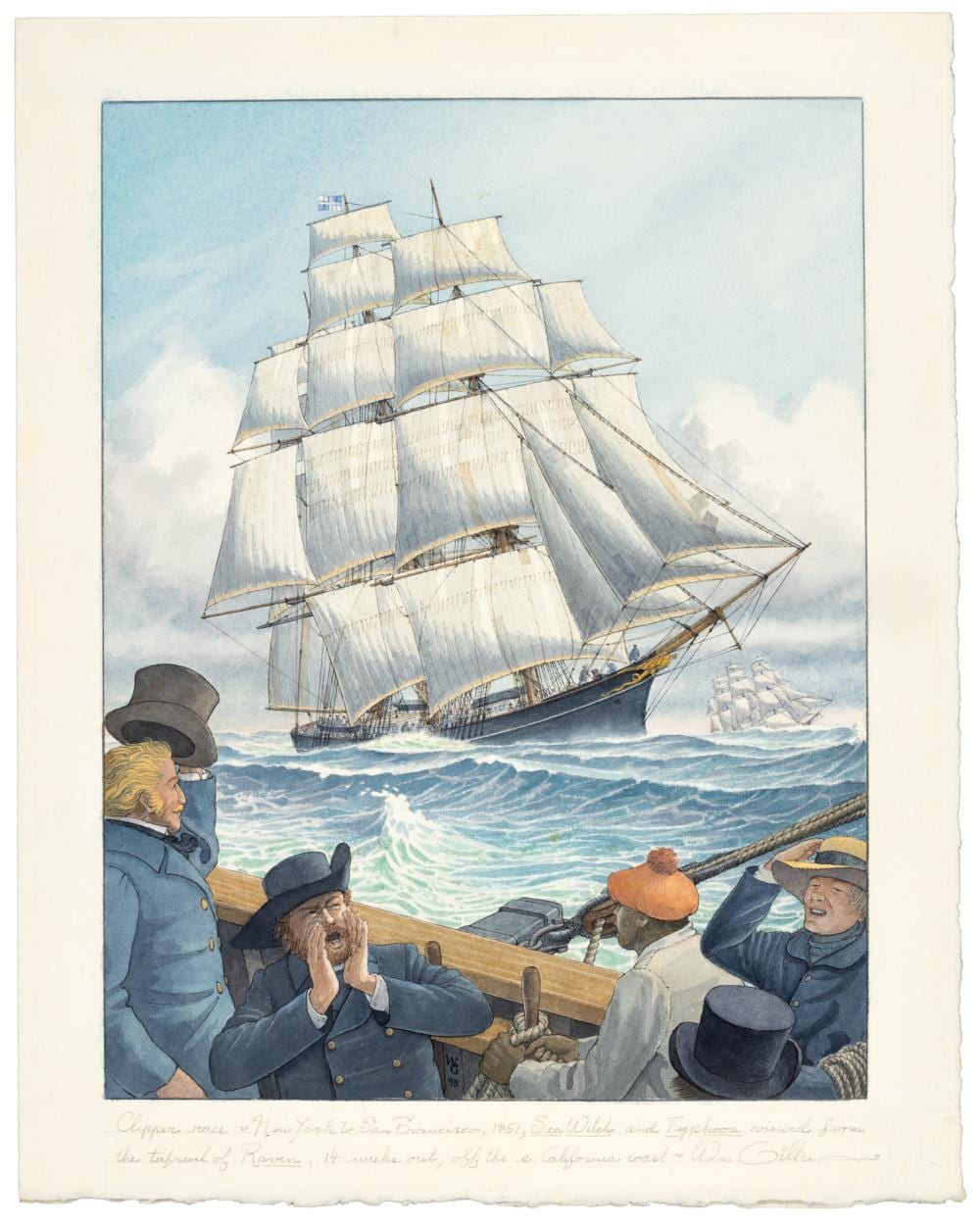 William Gilkerson comparable auction result: original aquarelle by william gilkerson