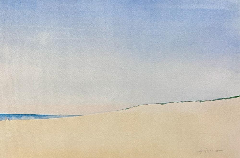 Harvey Dodd comparable auction result: harvey dodd 1933 2011 dunes with figure 1988 watercolor 19 1 4 x 29 sight 27 x 37 1 2 framed