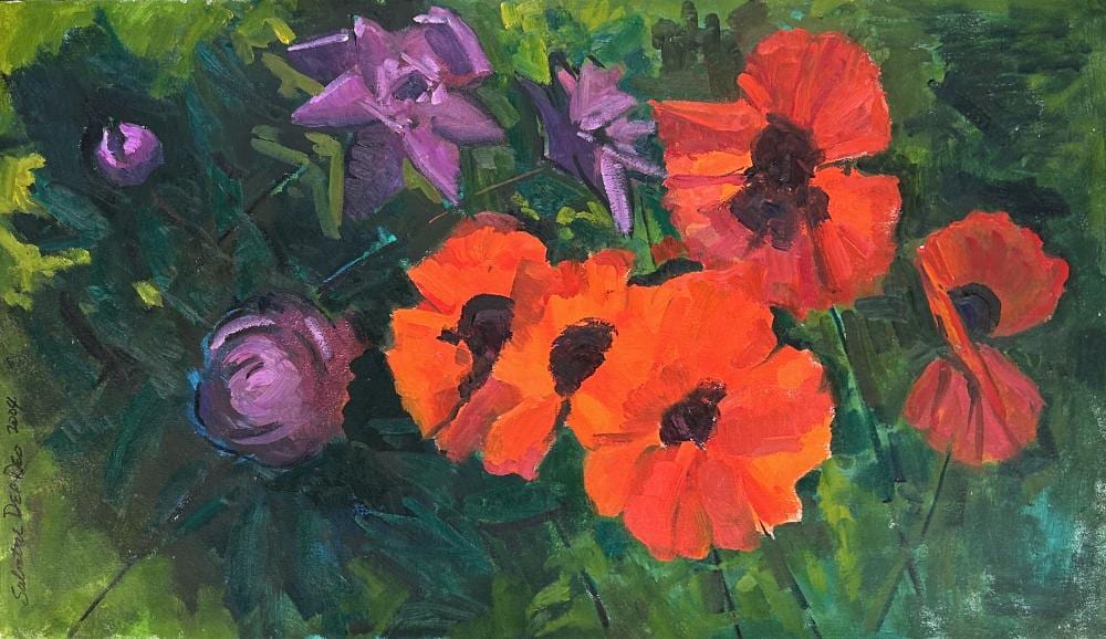 Sal Del Deo comparable auction result: salvatore del deo 1928 poppies series 2004 oil on canvas mounted on wood floating frame 17 x 30 19 x 32 framed