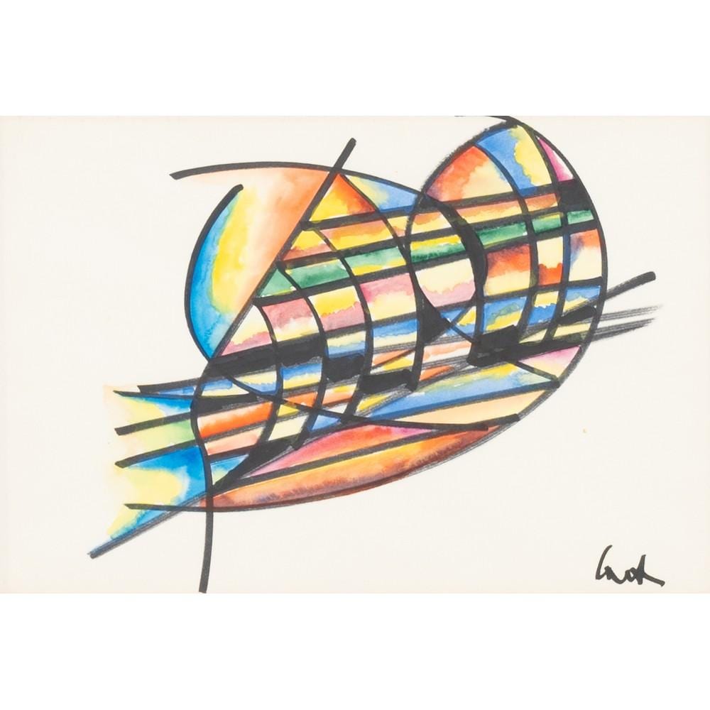 Sebastiano Carta comparable auction result: sebastiano carta linee e colori tecnica mista su carta
