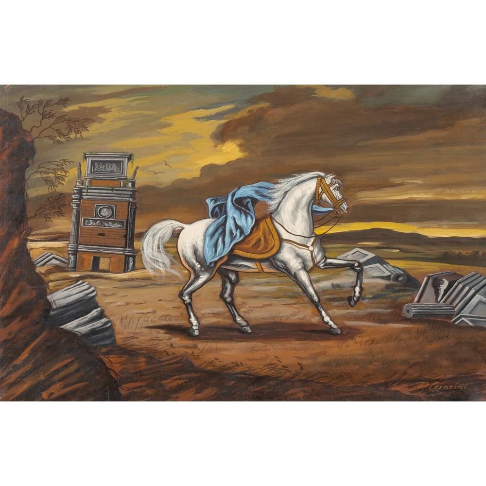 pier luigi cesarini cavallo e antiche vestigia olio su tela · Benedetto Trionfante Auction House s.r.l · 2025-03-01 Pier Luigi Cesarini comparable auction result: pier luigi cesarini cavallo e antiche vestigia olio su tela
