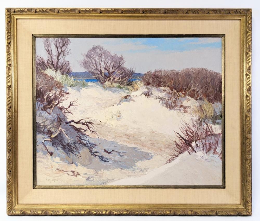 Ken Gore comparable auction result: ken gore sand dunes oil on board painting