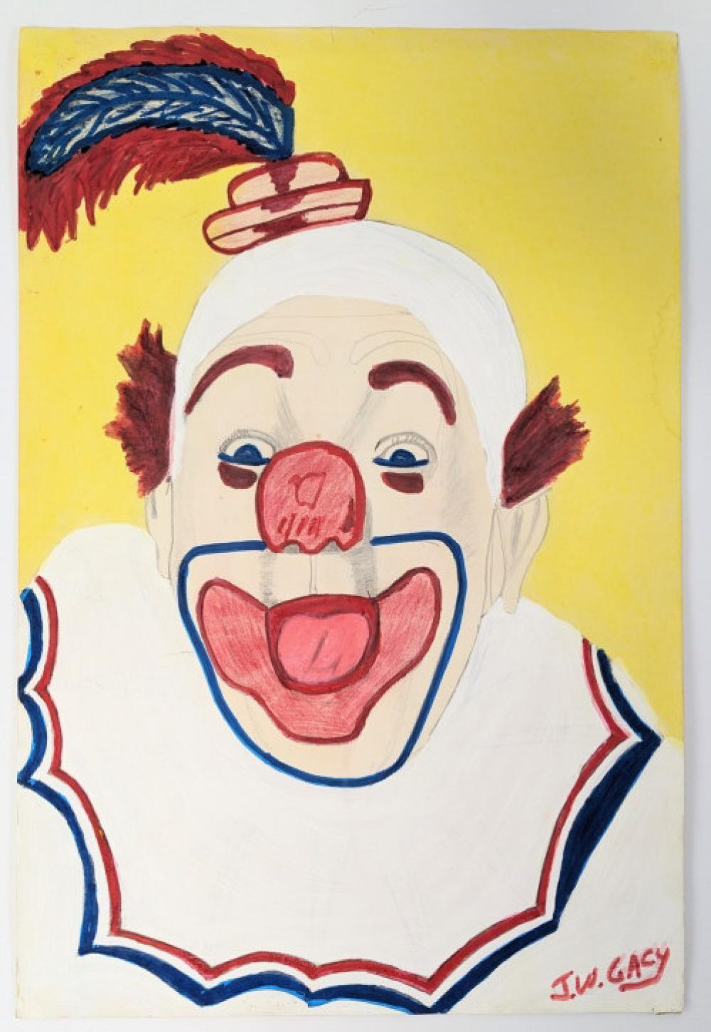 John Wayne Gacy comparable auction result: john wayne gacy clown painting on paper