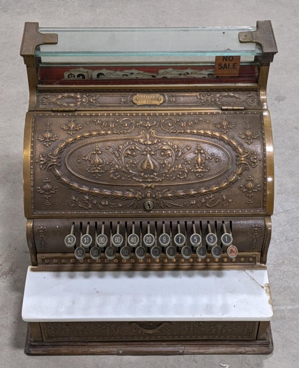 1911 NCR #332 Brass Cash Register sold by Kraft Auction Service, lot 2546 — auction record photograph