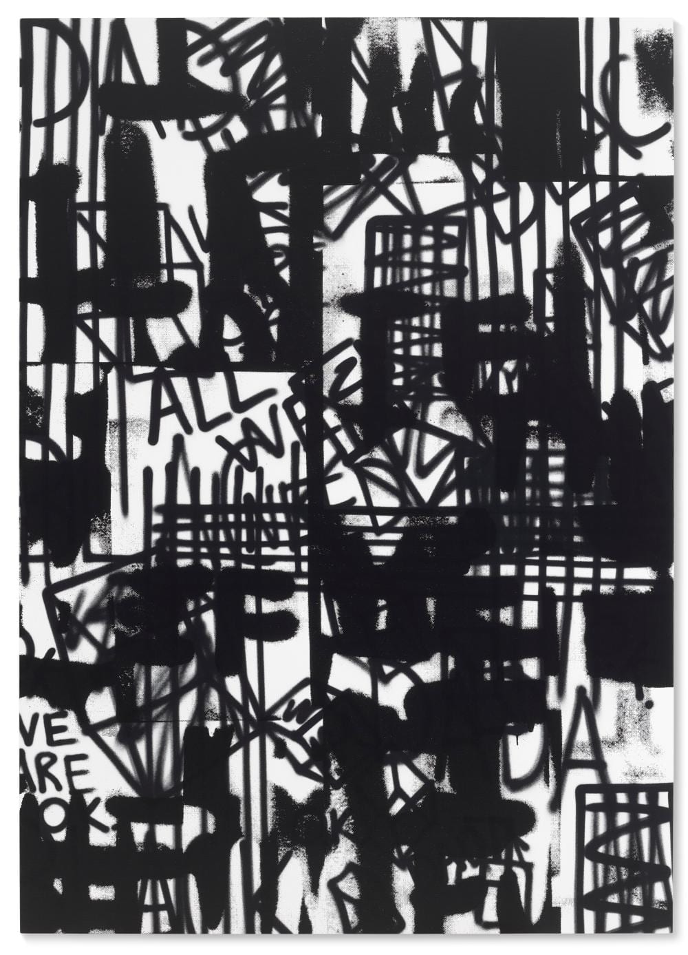 Adam Pendleton comparable auction result: adam pendleton b 1984 ok dada ok black dada ok we are silkscreen ink