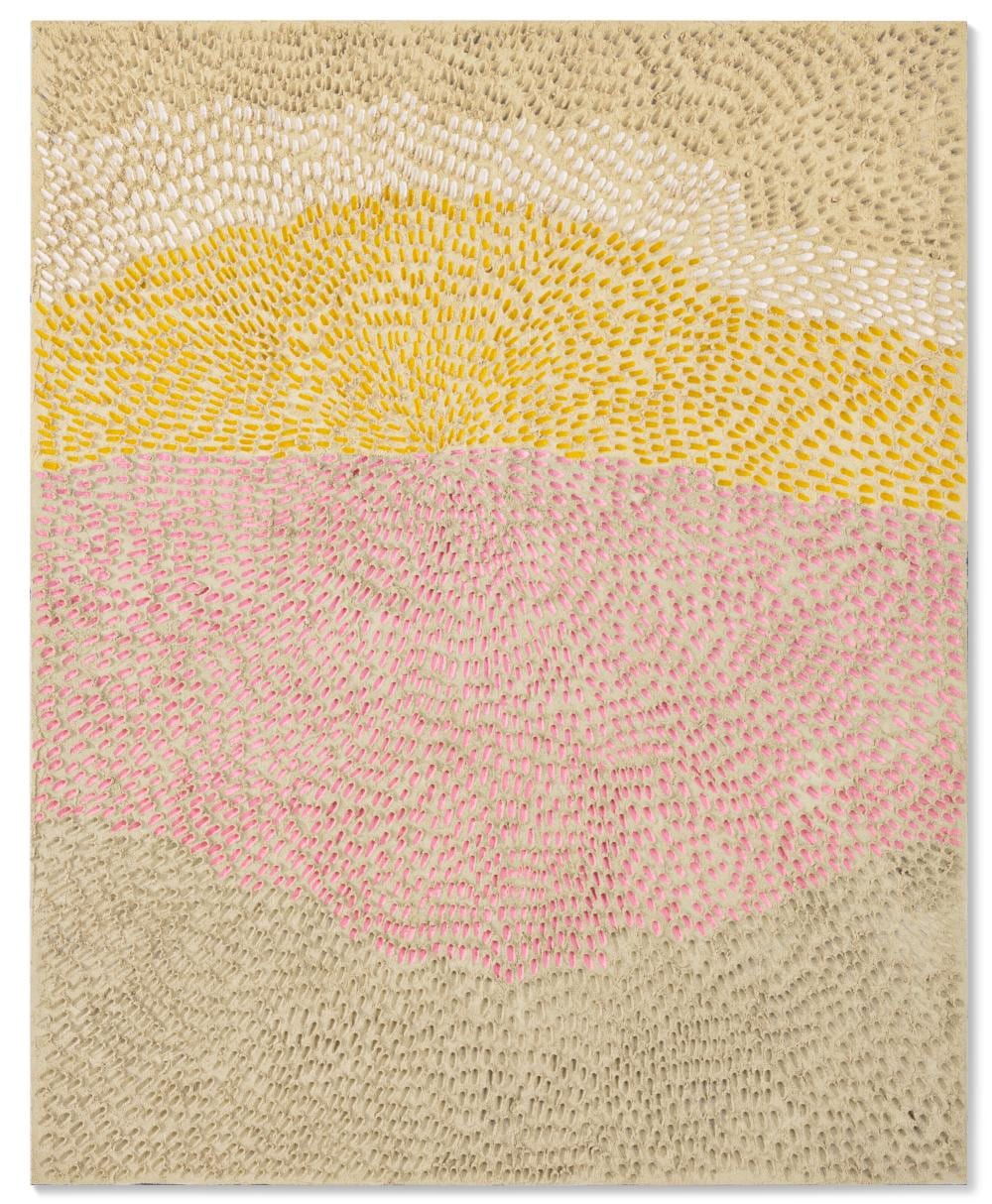 Jennifer Guidi comparable auction result: jennifer guidi b 1972 body mountain mind painted white sand sf 2sf