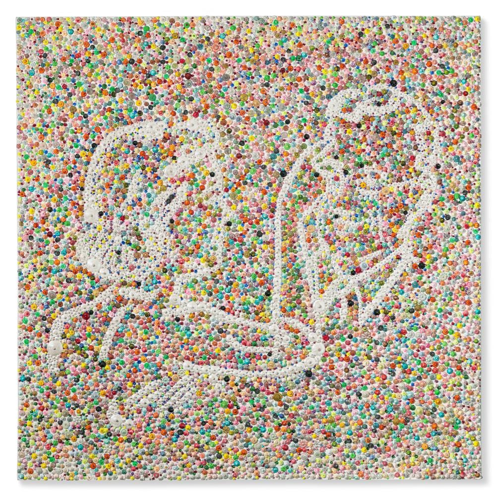 Farhad Moshiri comparable auction result: farhad moshiri b 1963 think acrylic on canvas mounted on panel83 x 83
