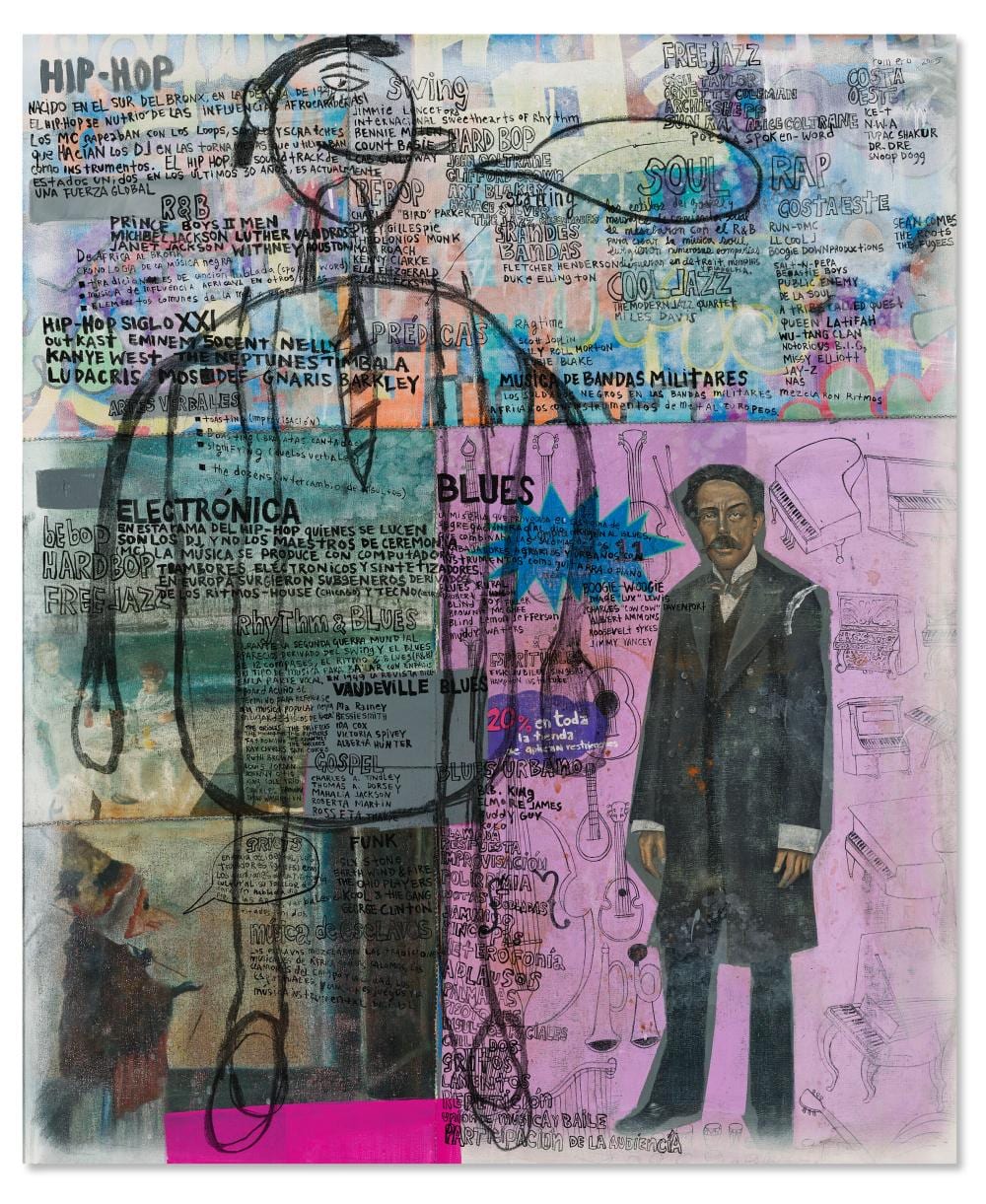 Armando Romero comparable auction result: armando romero b 1964 untitled hip hop oil ink and graphite on canv