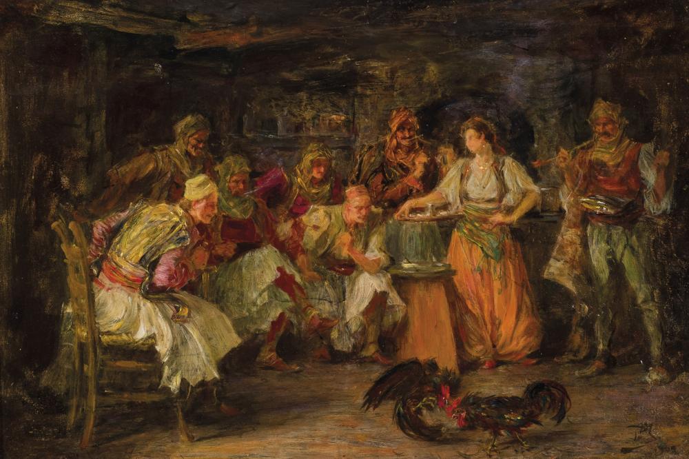 Paul Joanovits comparable auction result: paja jovanovic orientalist scene