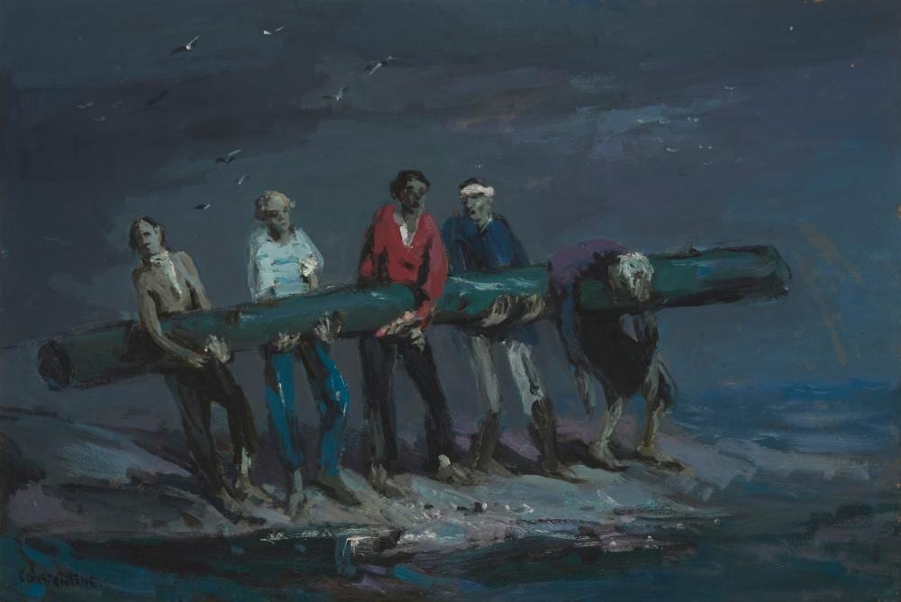 Constantine Cherkas comparable auction result: constantine cherkas 1919 2011 men carrying a log