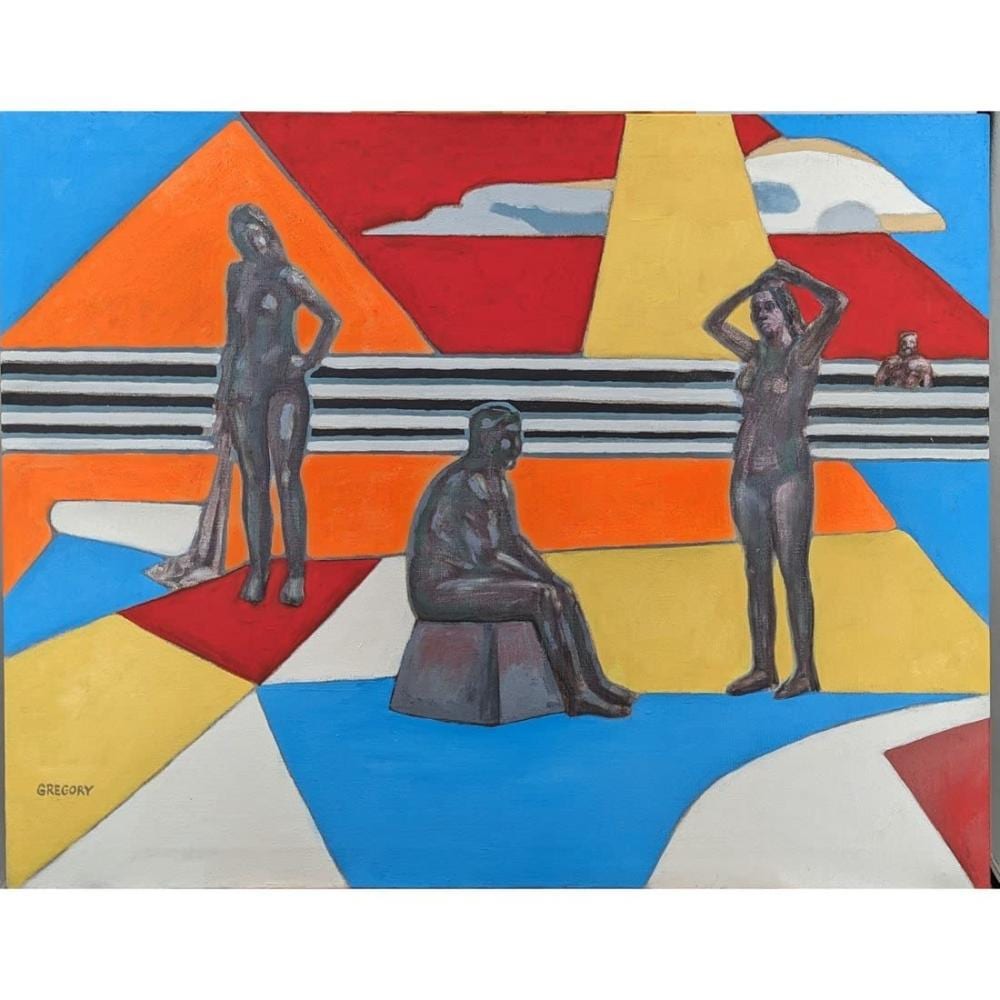 Bruce Gregory comparable auction result: bruce gregory american 1917 2002 signed abstract figural painting estate fresh