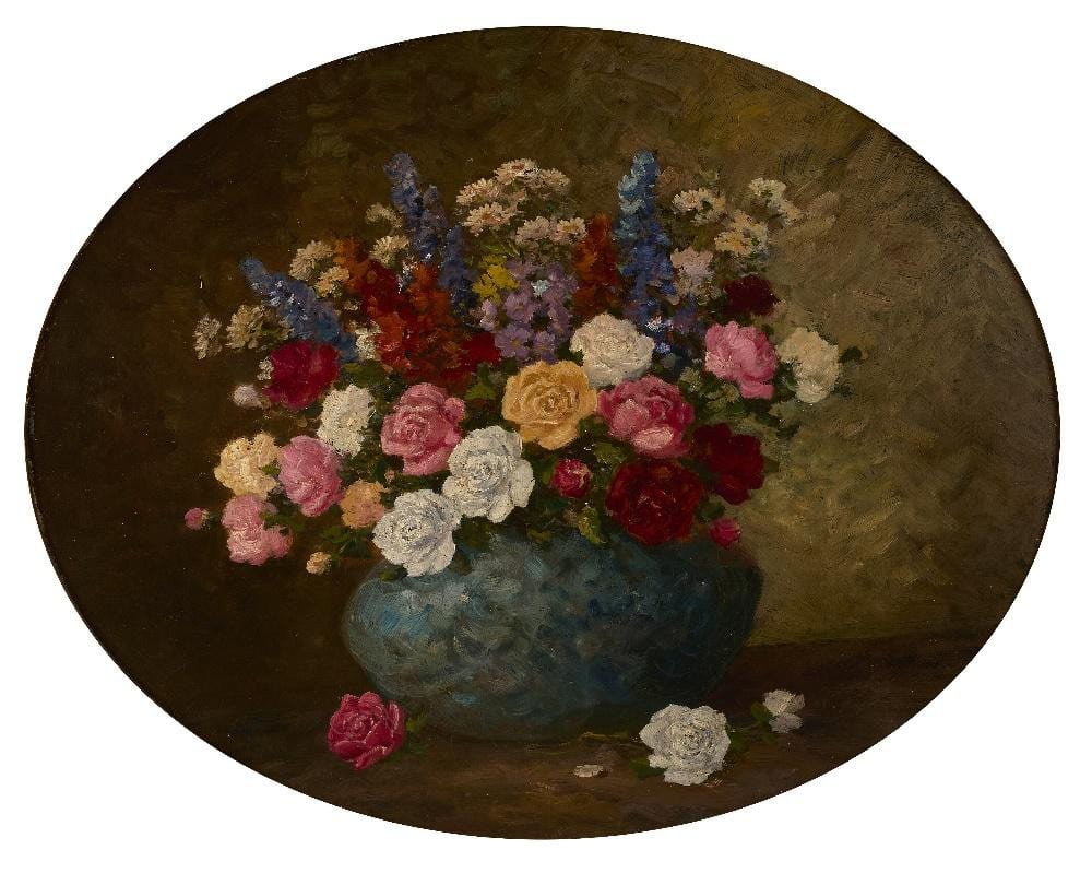 camille matisse still life with roses and delphiniums in a vase · Roseberys · 2025-03-12 Camille Matisse comparable auction result: camille matisse still life with roses and delphiniums in a vase