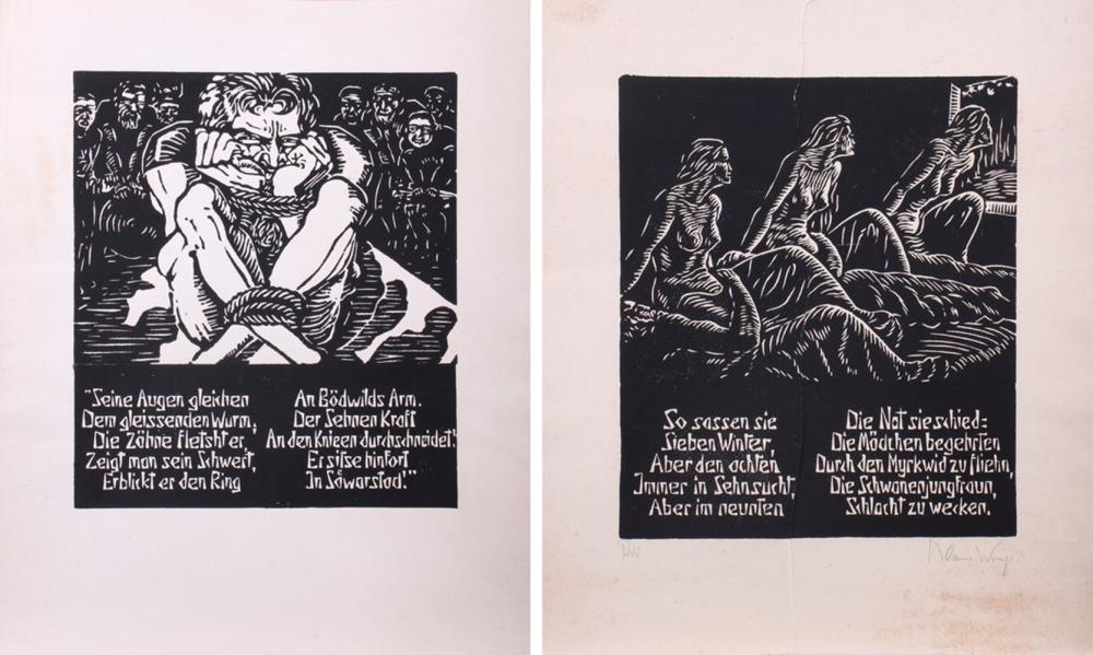 Klaus Wrage comparable auction result: klaus wrage 1891 malente gremsm hlen 1984 eutin fissau 2 woodcuts