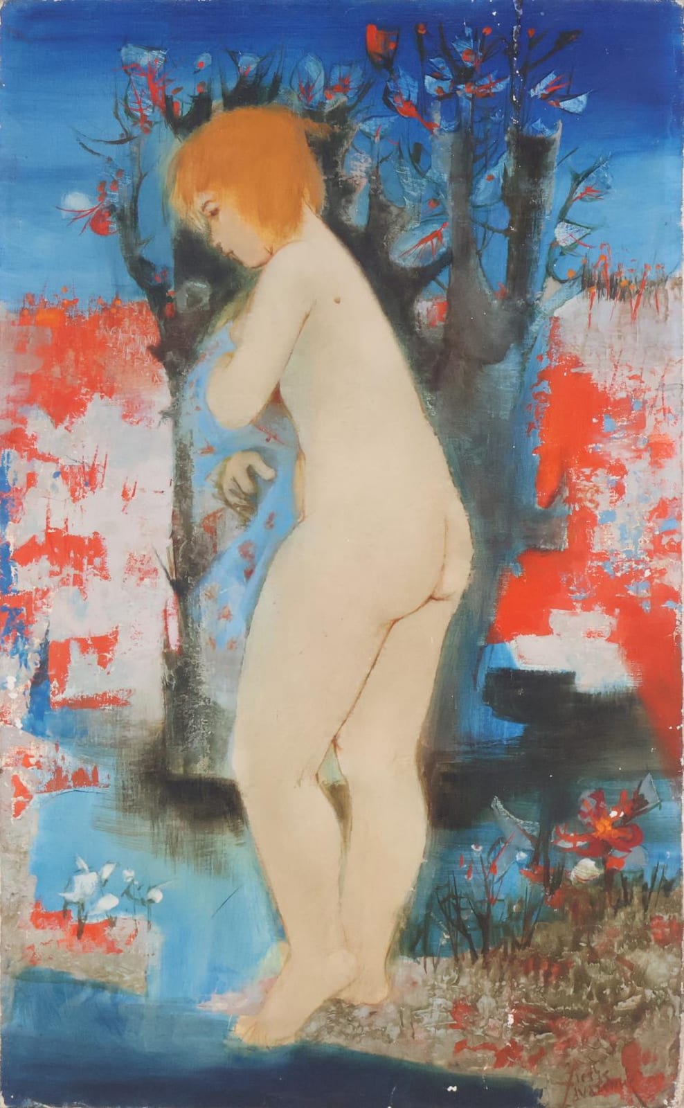 Pierre Lavarenne comparable auction result: pierre lavarenne french 1928 nude female figure oil on canvas