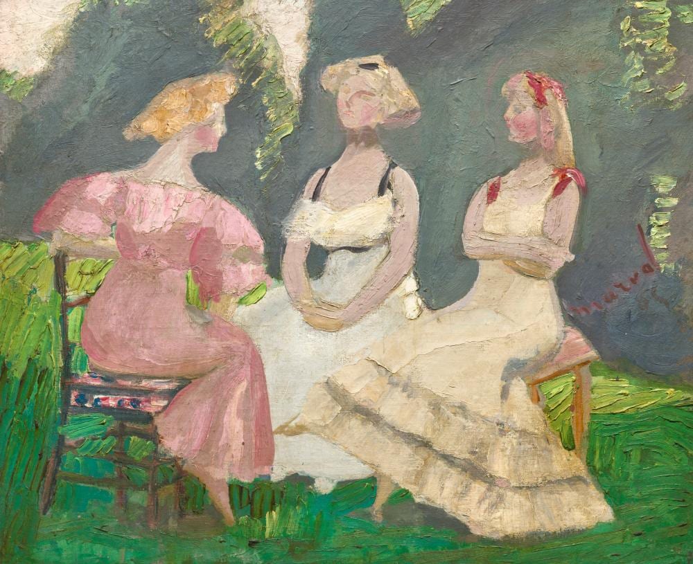 Jacqueline Marval comparable auction result: jacqueline marval 1866 1932 les bavardes oil on canvas23 x 28 7 8 in