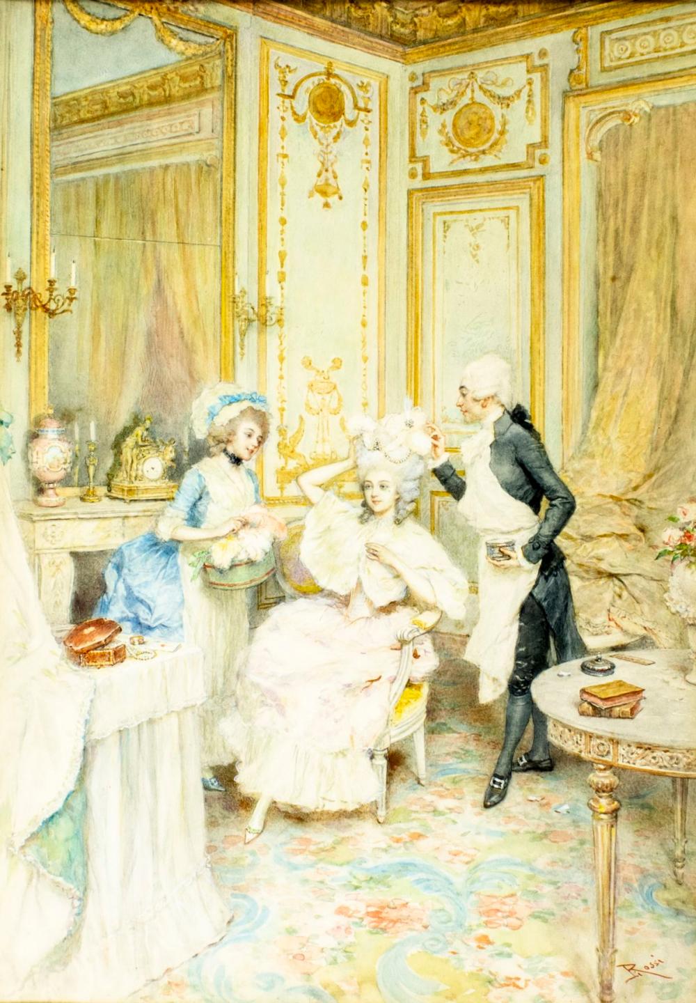 Lucius Rossi comparable auction result: lucius rossi france 1846 1913 watercolor painting antique