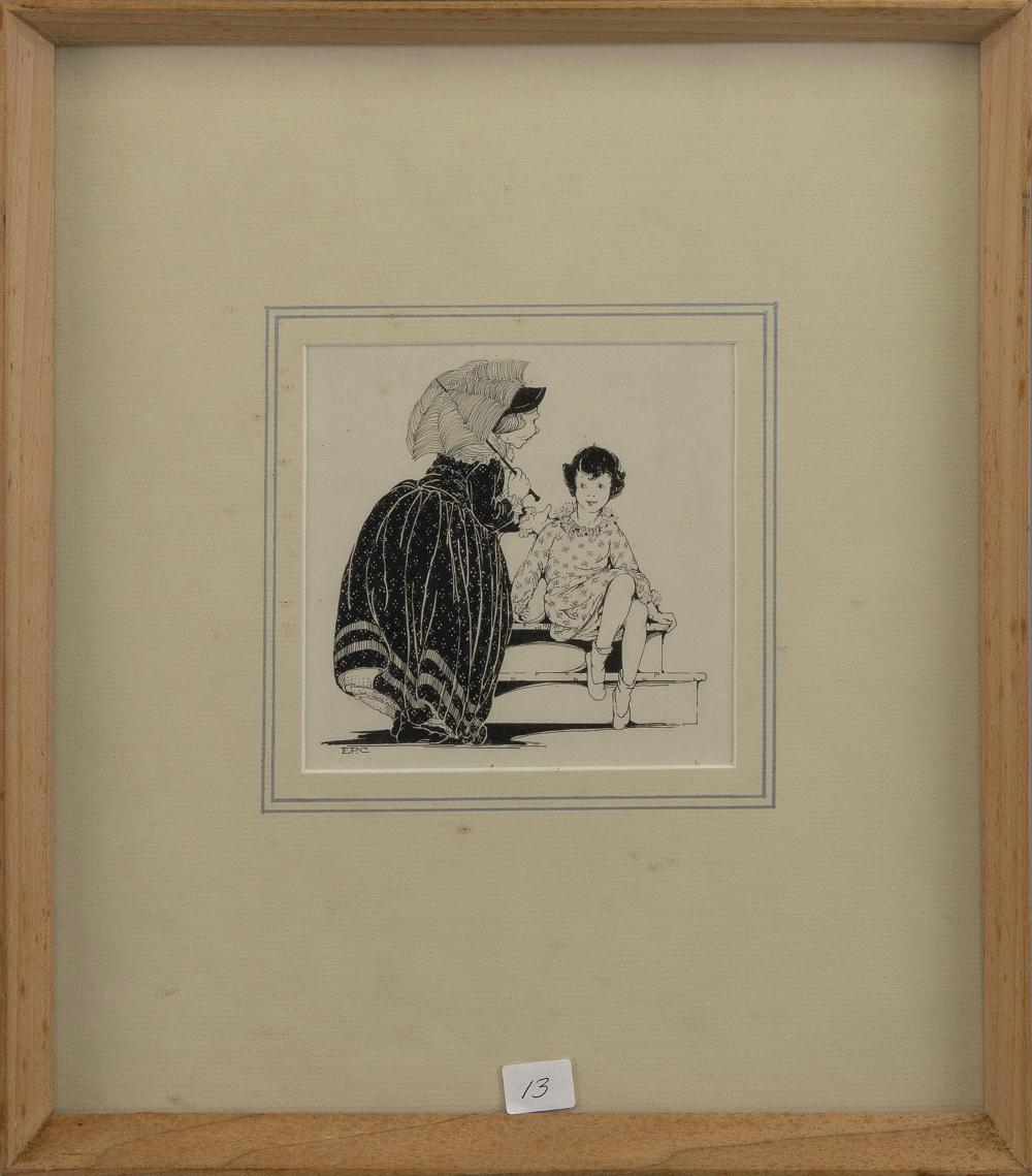Eleanor Parke Custis comparable auction result: eleanor parke custis washington d c massachusetts 1897 1983 my dear aren t you hot how silly of you pen and ink on paper 5 5 x 5 5 sight framed 15 x 13