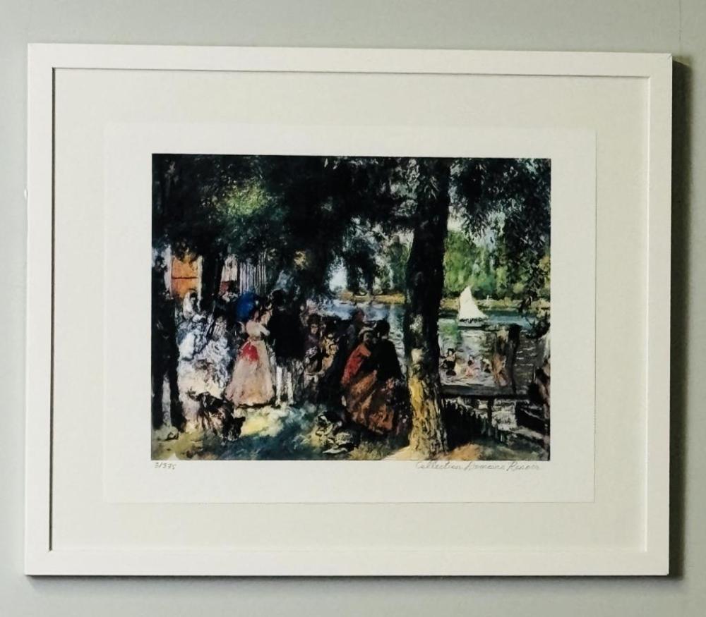 Pierre Auguste Renoir - Bathing in the Seine. Limited Edition Giclee 3/375. Signed in the Plate Lower Right. Comes With Certificate Of Authenticity. Exclusively Commissioned For The Collection Domaine Renoir. Image Me... sold by Pottle Auctions, lot 416 — auction record photograph