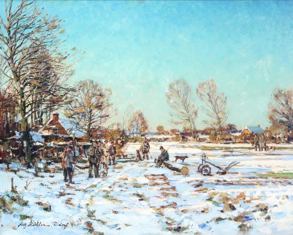 Fritz (1887) Köhler comparable auction result: fritz k hler 1887 1971 meeting on hunting day