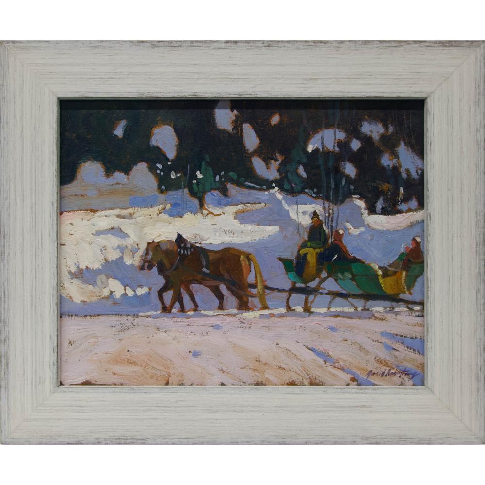 Garth Armstrong comparable auction result: garth armstrong canadian b 1960 sleigh ride in the laurentians