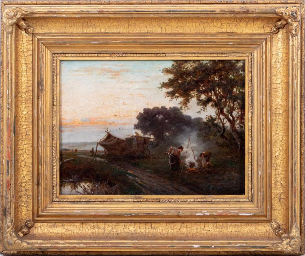 Henry (1832) Martin comparable auction result: henry martin the gypsy encampment oil on canvas