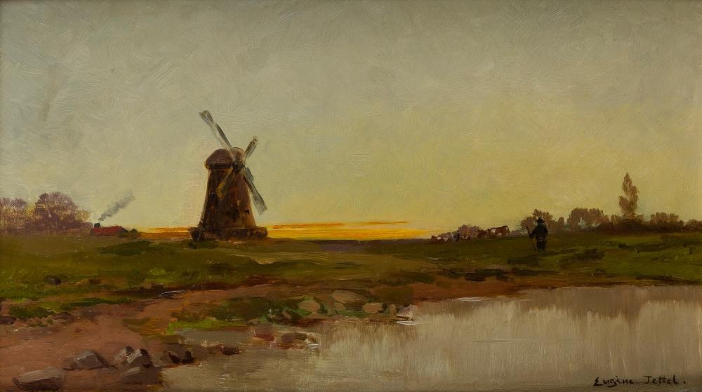 Eugen Jettel comparable auction result: eugen jettel attr landschaft mit m hle