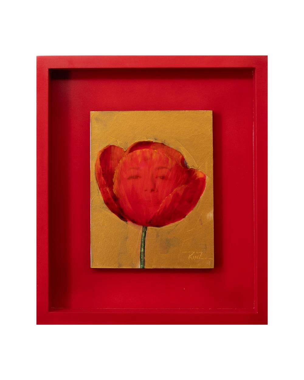 Pedro Ruiz (1957) Orquidea, sf. técnica mixta sobre papel de revista. Medidas: 27 x 21 cm comparable sale