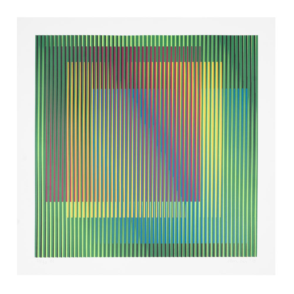 Carlos Cruz Diez (1923 - 2019) Germania 1, 2019 Obra gráfica Medidas: 70 x 70 cm Ed. 23/50 comparable sale
