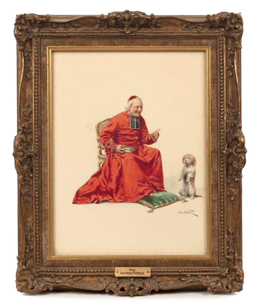 Alfred Weber comparable auction result: alfred weber 1859 1931 beg signed watercolour 29 x 22cm and companion a fine vintage a pair 2 prov with newman ltd