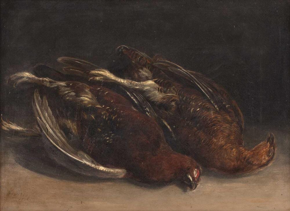 William Webb comparable auction result: william webb 19th century a brace of dead grouse signed and dated 1856 oil on canvas 32 x 43 5cm