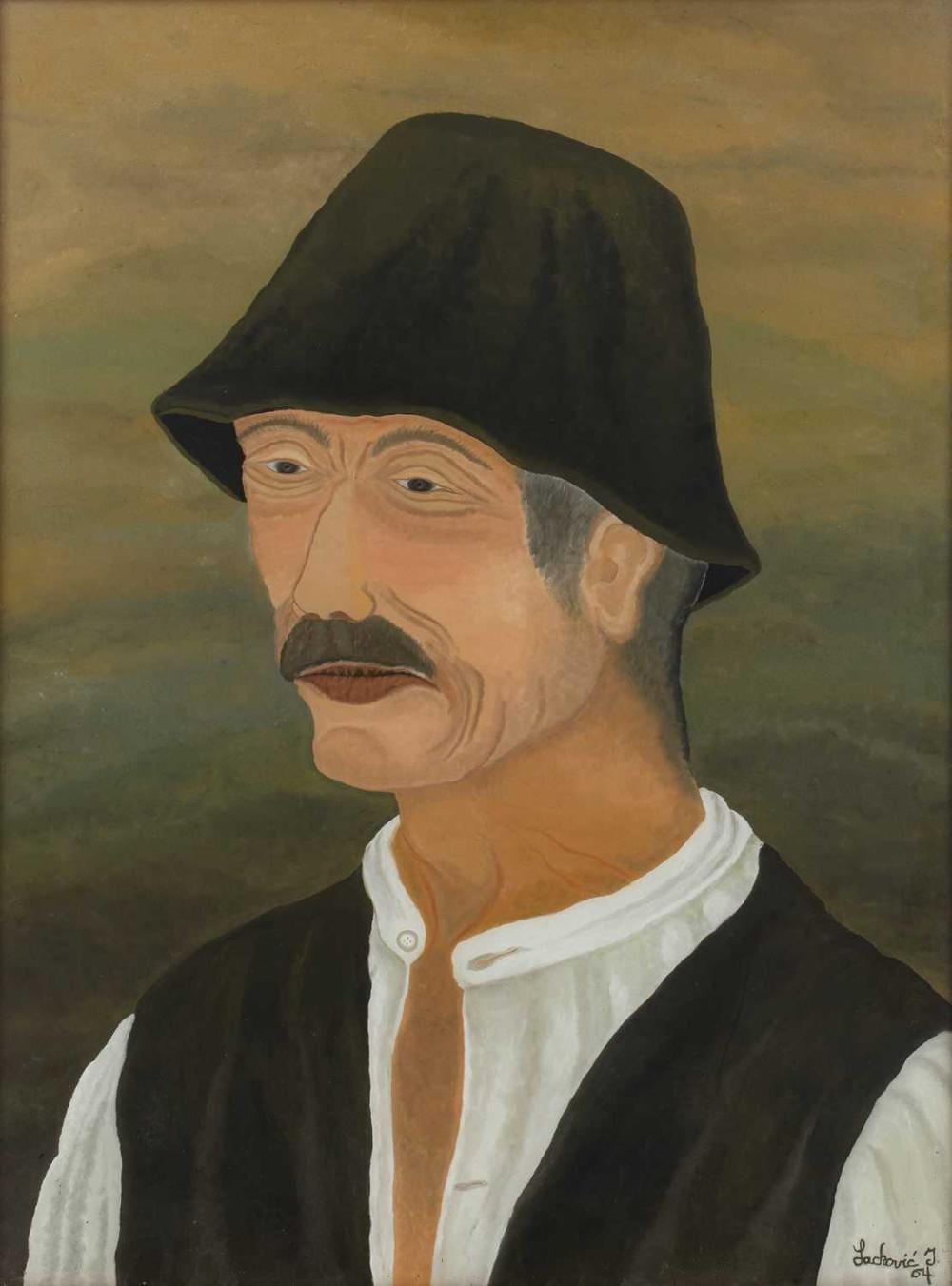 Ivan Lackovic comparable auction result: ivan lackovic 1932 2004 portrait signed and dated reverse painted oil on glass 68 x 51cm provenance with the mercury gallery bond st april 1965 and april 1986