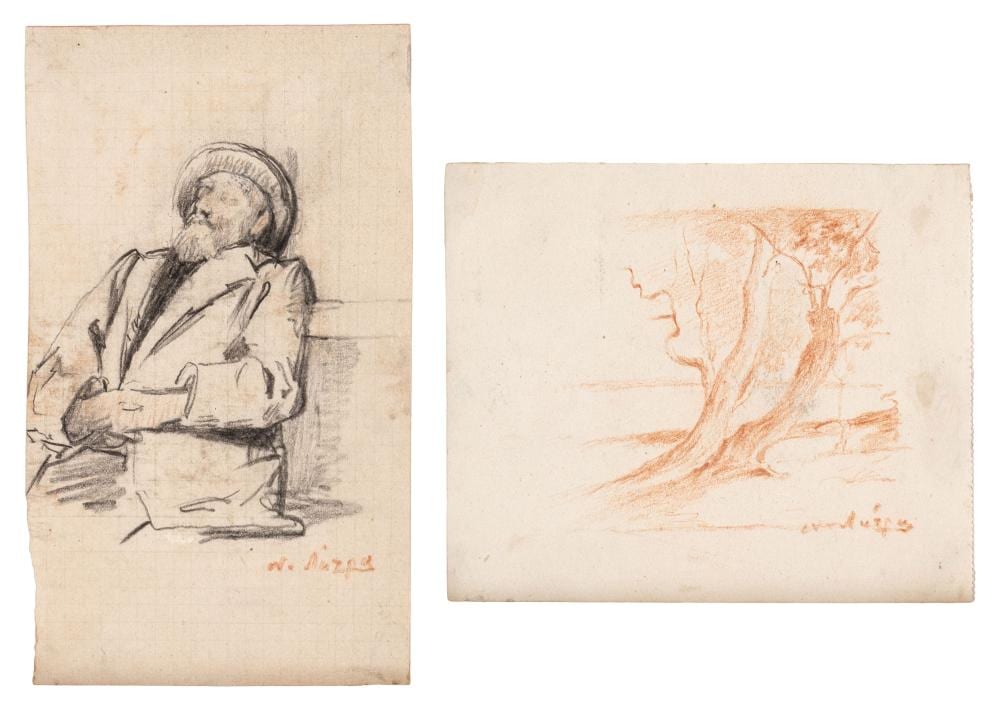 Nikiforos Lytras comparable auction result: nikiforos lytras 1832 1904 a man sleeping b trees