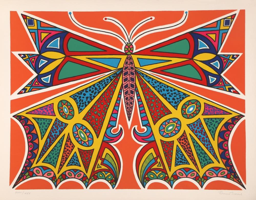 Edouard Dermit comparable auction result: edouard dermit butterfly screenprint on arches