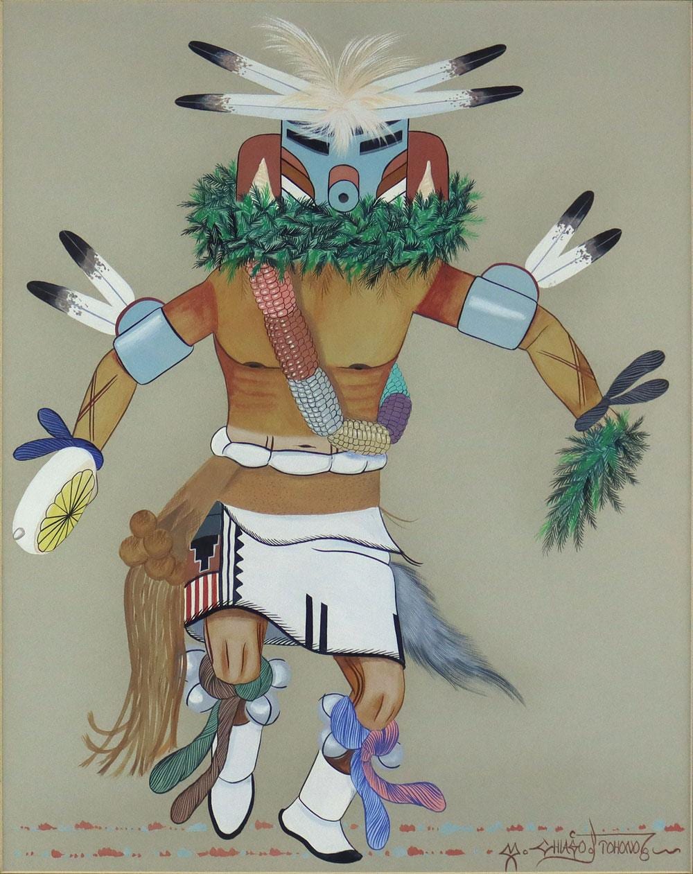 Michael Chiago comparable auction result: michael chiago b 1946 untitled kachina