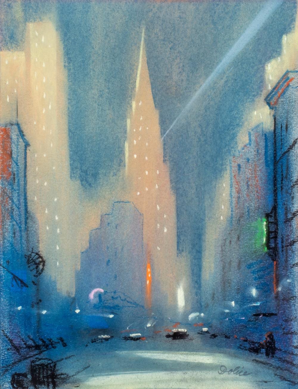 Leon Dolice comparable auction result: leon dolice 1892 1960 chrysler building new york city 1940 s