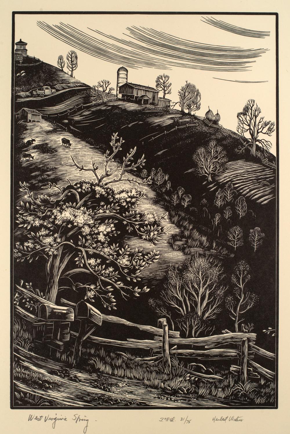 Herbert Ogden Waters comparable auction result: herbert ogden waters 1903 1996 west virginia spring c 1960