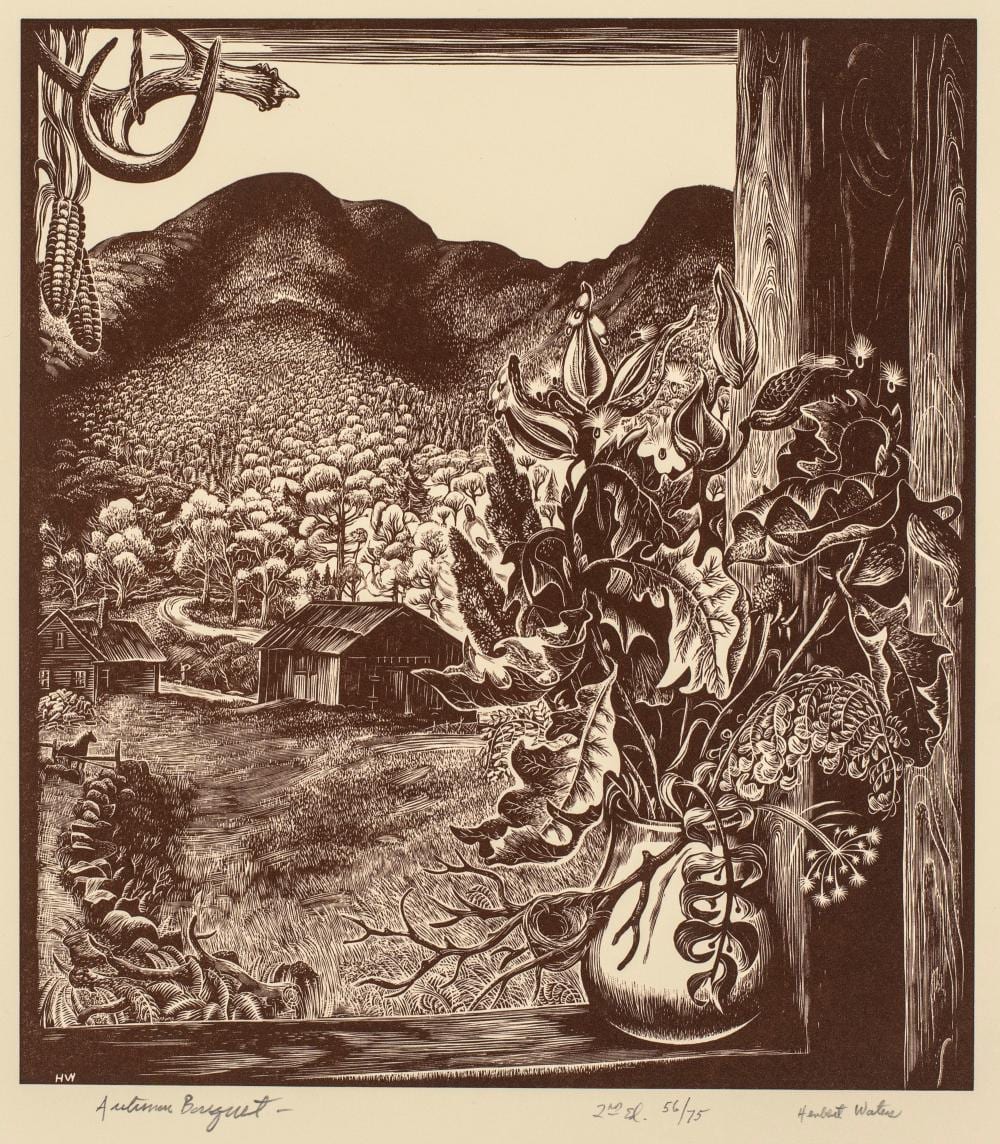 Herbert Ogden Waters comparable auction result: herbert ogden waters 1903 1996 autumn bouquet c 1960