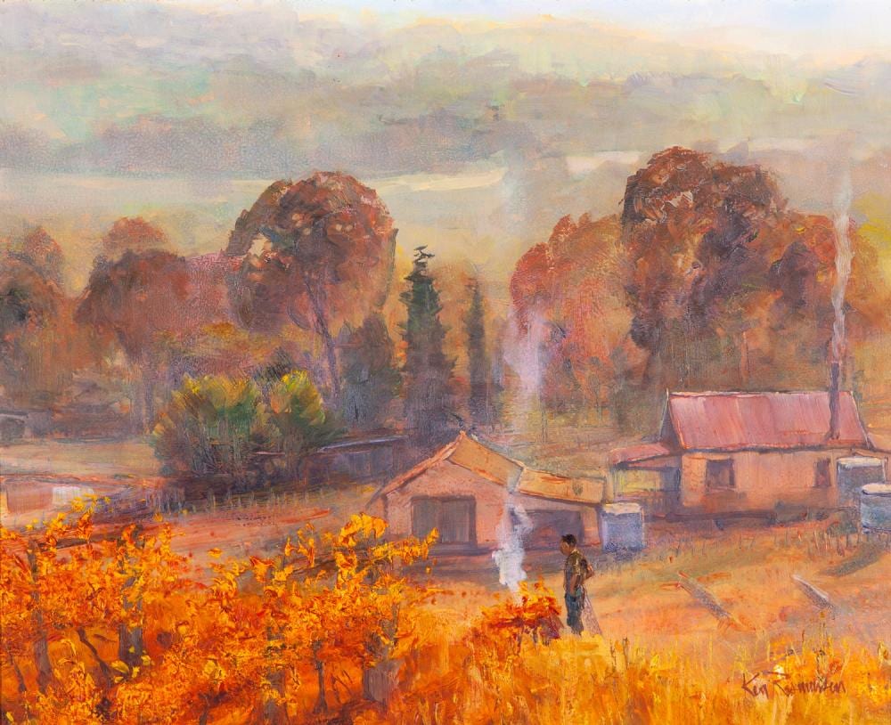 Ken Rasmussen comparable auction result: ken rasmussen margaret river autumn oil on board