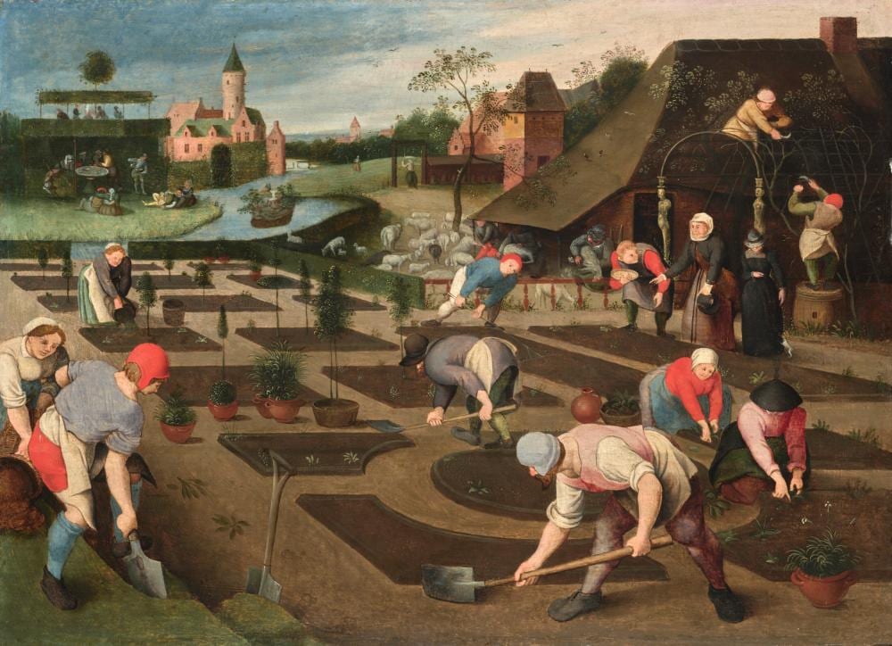 Abel Grimmer comparable auction result: abel grimmer anvers 1570 1619 le printemps huile sur panneau 31 x 43 cm