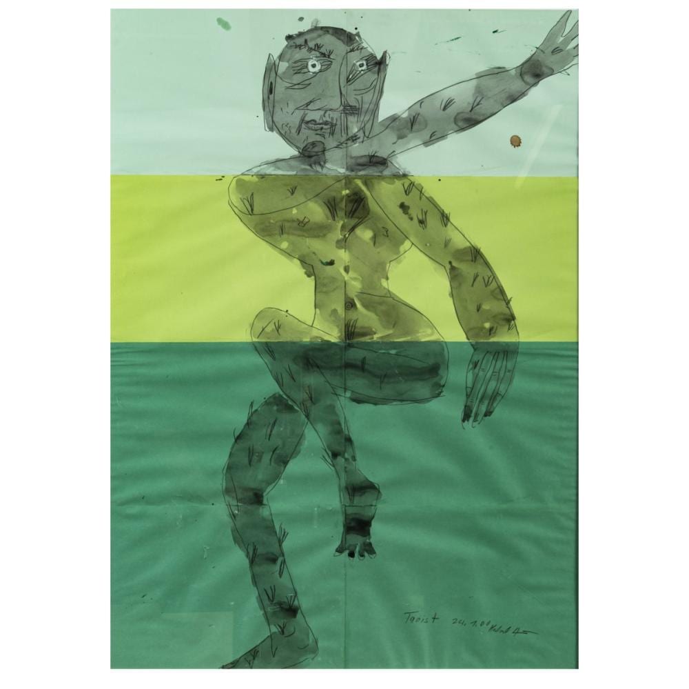 Herbert Achternbusch comparable auction result: herbert achternbusch 1938 munich 2022 ibid taoist 2000