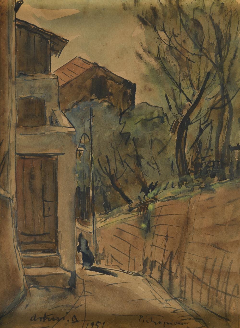 Antonio Asturi comparable auction result: watercolor by antonio asturi